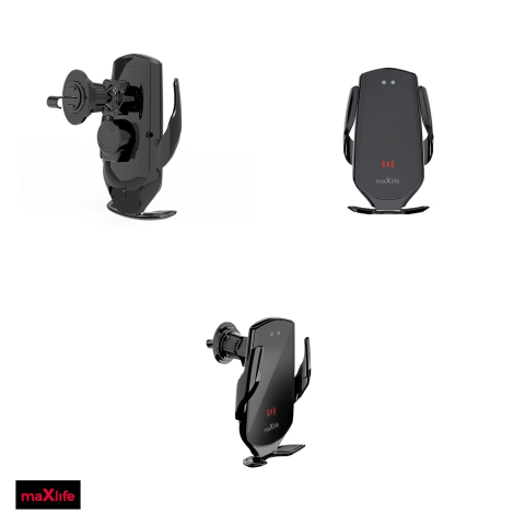 Suport auto Maxlife MXCH-08, prindere in grila de ventilatie, incarcare wireless 15 W, inchidere automata, negru [3]