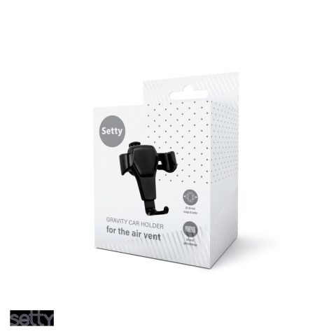 Suport auto Setty GUS-01, prindere in grila de ventilatie, gravitational, negru [3]