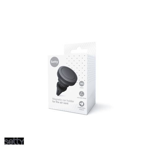 Suport auto Setty, prindere in grila de ventilatie, magnetic, negru [3]
