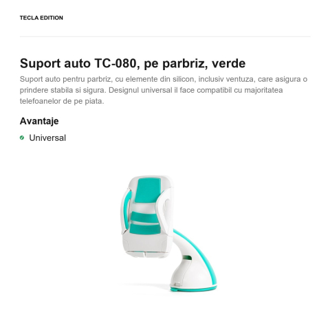 Suport auto TC-080, pe parbriz, verde [1]