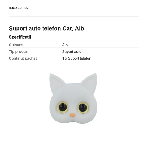 Suport auto telefon Cat, Alb [2]