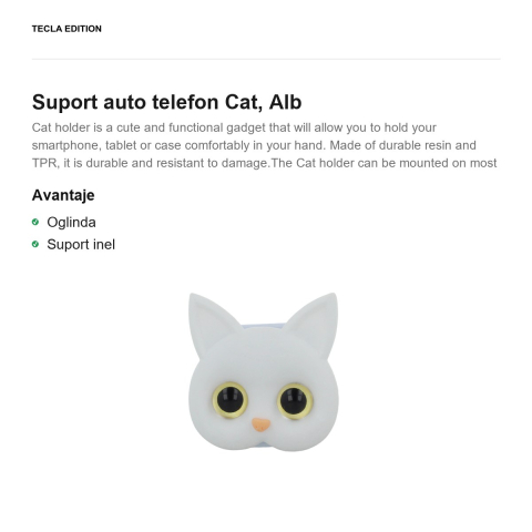 Suport auto telefon Cat, Alb [1]