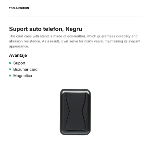 Suport auto telefon, Negru [1]