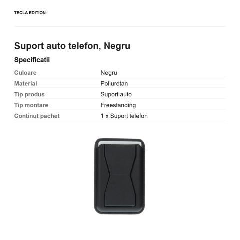 Suport auto telefon, Negru [2]