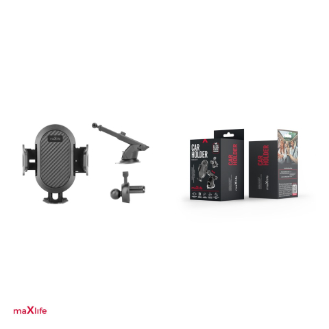 Suport auto universal Maxlife MXCH-17 pentru parbriz si grila de ventilatie, cu picior mobil cu lungime de 16cm, brate de prindere dispozitiv reglabile de la 5 la 9cm, negru [3]