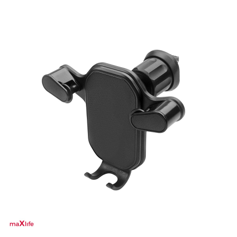 Suport auto - Suport auto universal pentru smartphone, Maxlife MXCH-05, pentru prindere pe grila de ventilatie a masinii, pozitie reglabila, negru