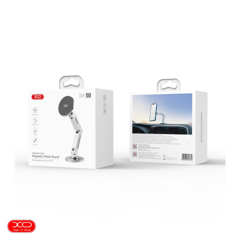 Suport auto XO C148, cu prindere adeziva, magnetic, argintiu [3]