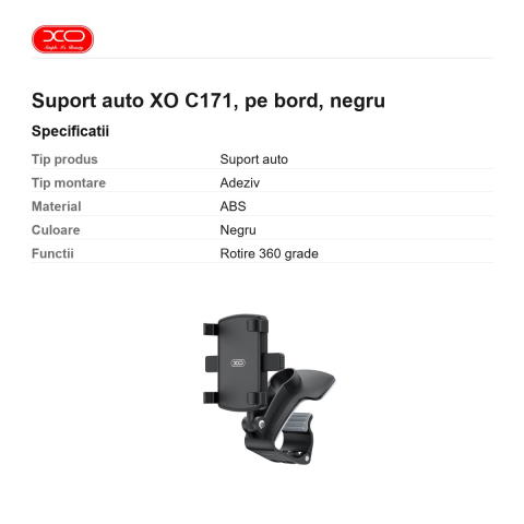 Suport auto XO C171, pe bord, negru [2]
