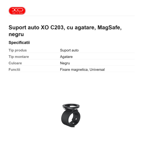 Suport auto XO C203, cu agatare, MagSafe, negru [2]