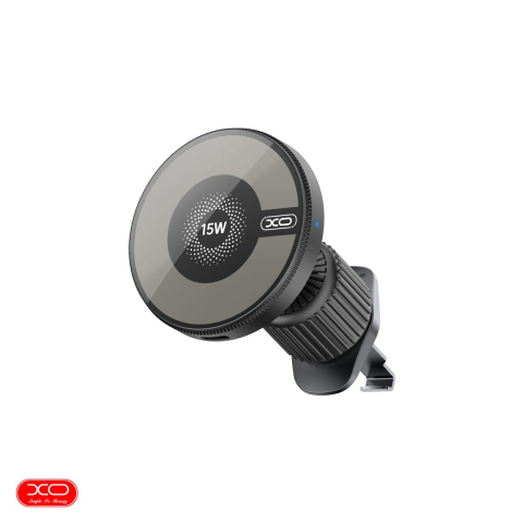 Accesorii IT - Suport auto XO CX025, prindere in grila de ventilatie, incarcare wireless 15 W, MagSafe, negru
