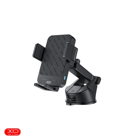 Accesorii IT - Suport auto XO WX043, cu ventuza, incarcare wireless 15 W, negru