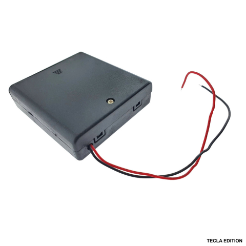 Suporturi si Carcase pentru Baterii - Suport Carcasa 4 x Baterii AA R6 cu Comutator si Capac cu Surub - Alimentare 6V cu Intrerupator ON/OFF pentru Proiecte DIY