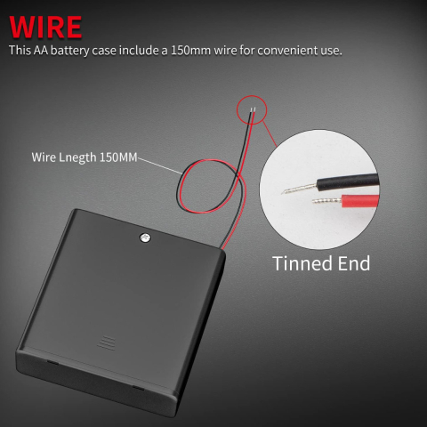 Suport Carcasa 4 x Baterii AA R6 cu Comutator si Capac cu Surub - Alimentare 6V cu Intrerupator ON/OFF pentru Proiecte DIY [6]