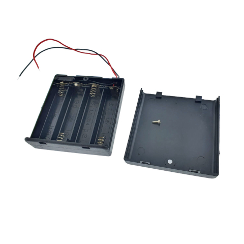 Suport Carcasa 4 x Baterii AA R6 cu Comutator si Capac cu Surub - Alimentare 6V cu Intrerupator ON/OFF pentru Proiecte DIY [2]