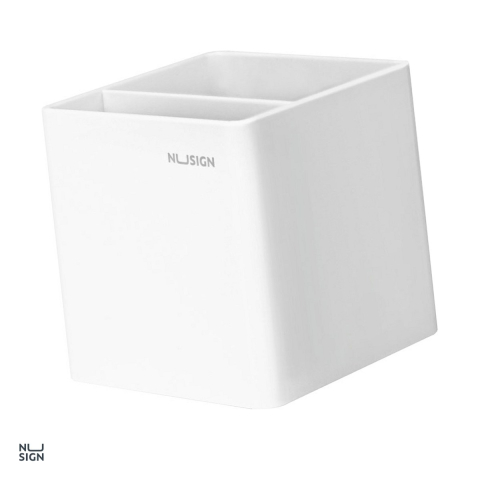 Birotica papetarie - Suport cd uri Nusign, din plastic, cu compartimente, cu baza antiderapanta, birou 2, alb