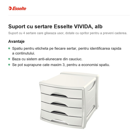 Suport cu sertare Esselte VIVIDA, alb [1]