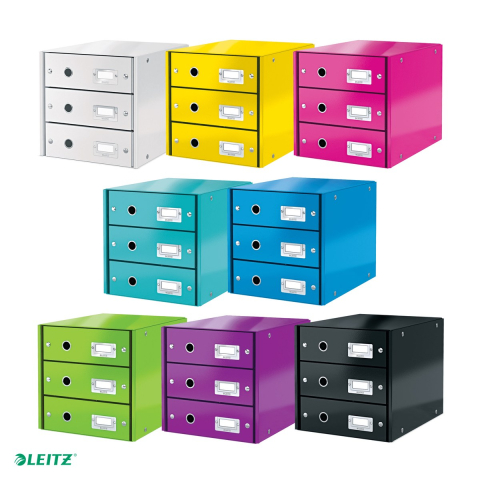 Suport cu sertare Leitz Click & Store WOW (3 sertare), mov [4]