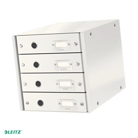 Organizare si arhivare - Suport cu sertare Leitz Click & Store WOW (4 sertare), alb