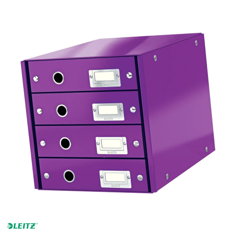 Organizare si arhivare - Suport cu sertare Leitz Click & Store WOW (4 sertare), mov