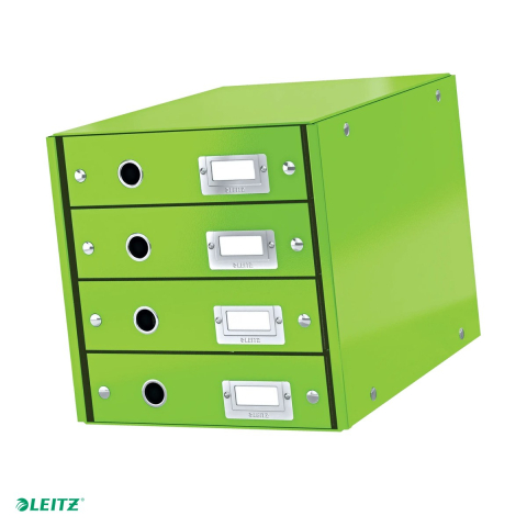 Organizare si arhivare - Suport cu sertare Leitz Click & Store WOW (4 sertare), verde