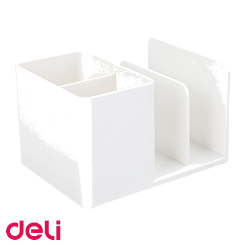 Suport de birou Deli Nusign, 2 compartimente si 2 separatoare, ABS alb, organizare instrumente de scris [3]