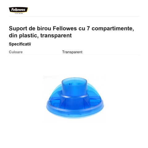 Suport de birou Fellowes cu 7 compartimente, din plastic, transparent [2]