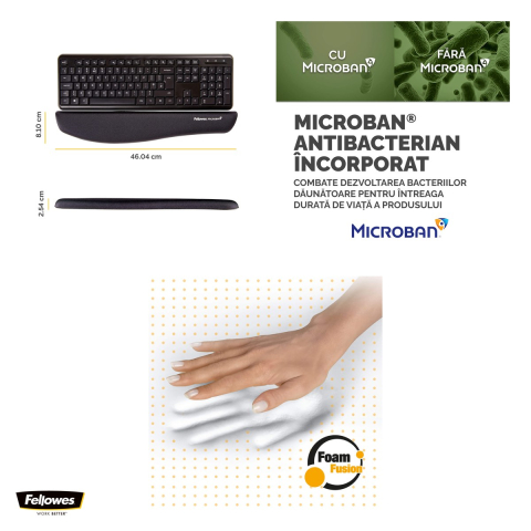 Suport de incheietura pentru tastatura Fellowes, cu gel, 2.54 x 46.04 x 8.1 cm, negru [3]