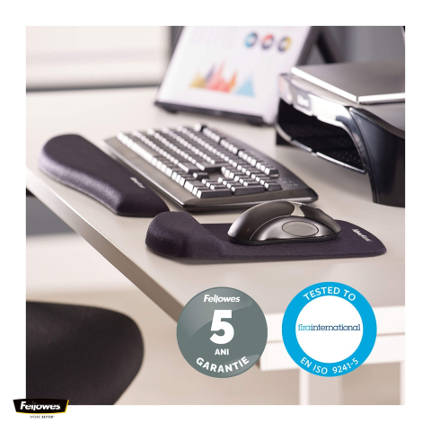 Suport de incheietura pentru tastatura Fellowes, cu gel, 2.54 x 46.04 x 8.1 cm, negru [4]