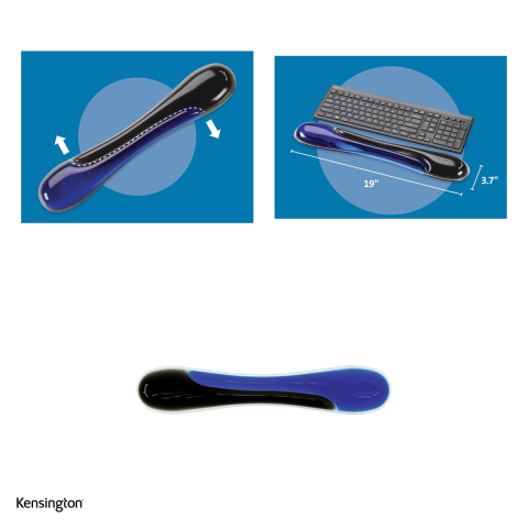 Suport de incheietura pentru tastatura Kensington Duo Gel, 57x13x4 cm, albastru cu negru [3]