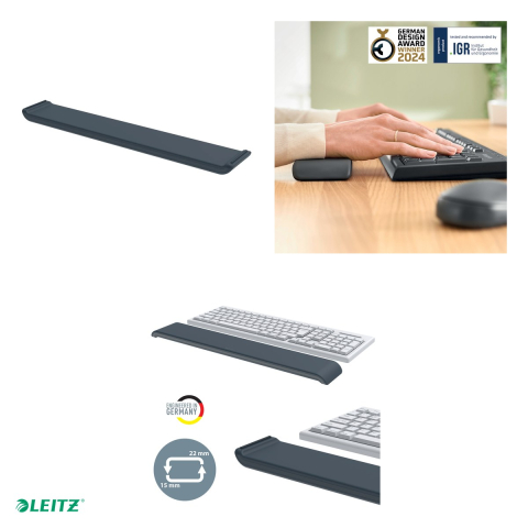 Suport de incheietura pentru tastatura Leitz Ergo, 2 inaltimi, 71 x 22 x 437 mm, gri carbune [3]