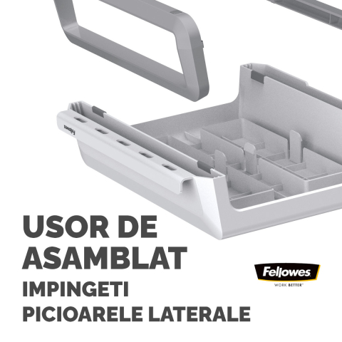 Suport de monitor ergonomic, Fellowes Breyta, 3 inaltimi reglabile, portabil, pentru monitoare pana la 15 kg, alb [6]