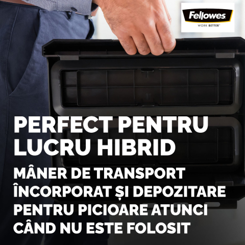 Suport de monitor ergonomic, Fellowes Breyta, 3 inaltimi reglabile, portabil, pentru monitoare pana la 15 kg, negru [4]