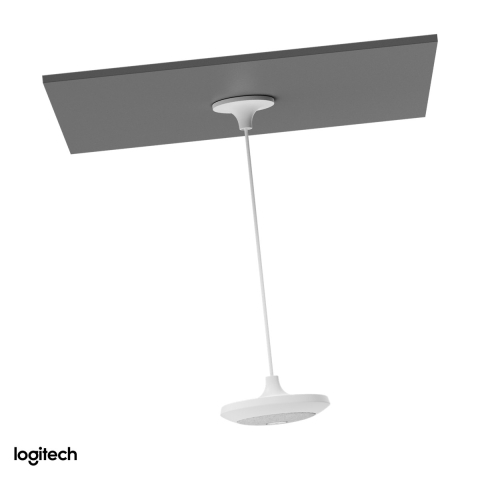 Sisteme conferinta - Suport de tavan Logitech Mic Pod Pendant Mount pentru microfonul Rally Mic Pod, montare pe tavan fals sau solid, alb, 952-000123