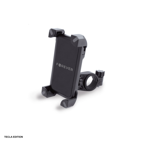 Ciclism - Suport de telefon pentru bicicleta, telefoane pana la 6,5 inch, brate 9-18 cm, montaj pe ghidon, Forever BH-110, negru