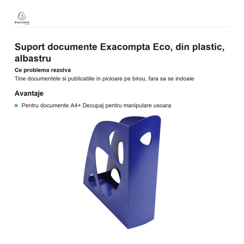 Suport documente Exacompta Eco, din plastic, albastru [1]