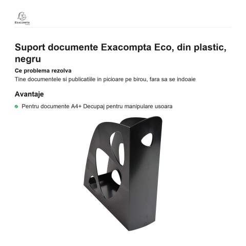 Suport documente Exacompta Eco, din plastic, negru [1]