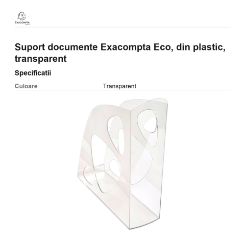 Suport documente Exacompta Eco, din plastic, transparent [2]