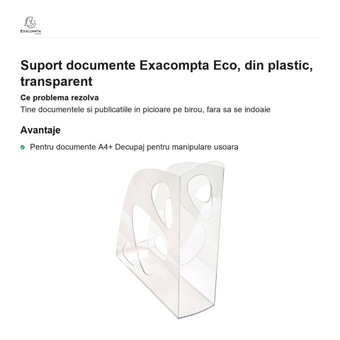 Suport documente Exacompta Eco, din plastic, transparent [1]