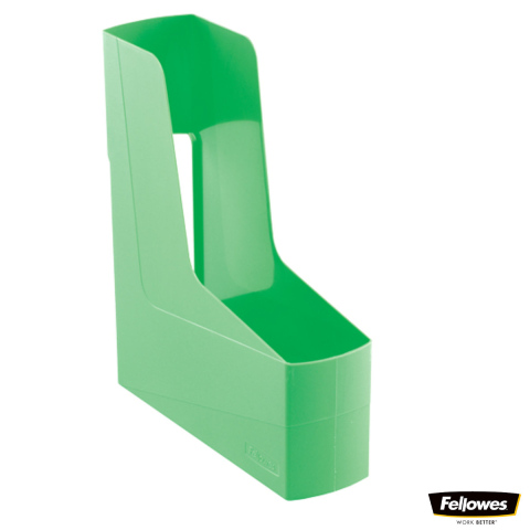 Suporturi pentru documente - Suport documente plastic vertical, Fellowes, 80% material reciclat, culoare verde, pentru reviste si cataloage, dimensiuni 300 x 84 x 266 mm
