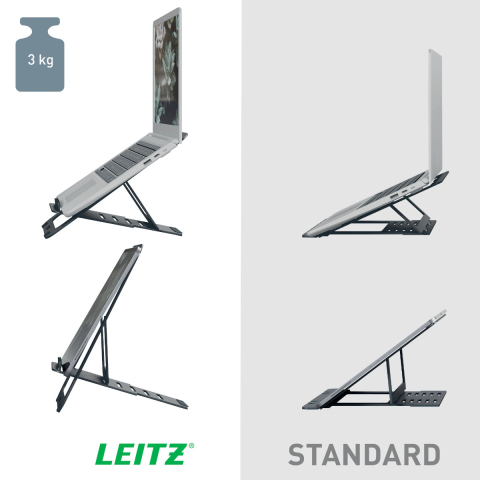 Suport ergonomic pentru laptop ajustabil, Leitz Ergo Slim, din aluminiu, ultra-subtire, 5 inaltimi, pentru laptop 10-17 inch [2]