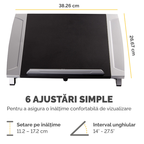 Suport ergonomic pentru laptop, Fellowes Office Suites, reglabil pe inaltime si inclinare, suporta laptop pana la 17 inch (5 kg), pentru birou si acasa [2]
