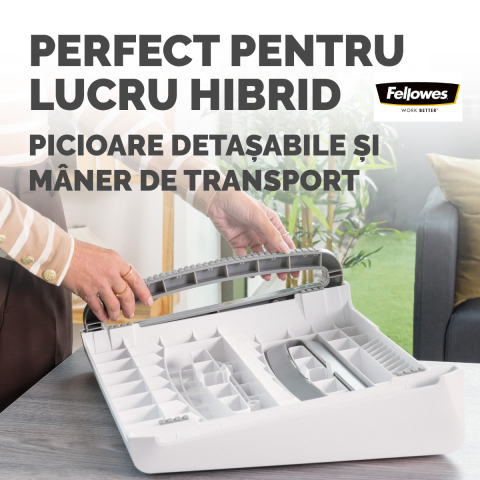 Suport ergonomic pentru picioare, Fellowes Breyta, 3 inaltimi reglabile, balansare optionala, portabil, pentru munca hibrida si home office, alb [4]