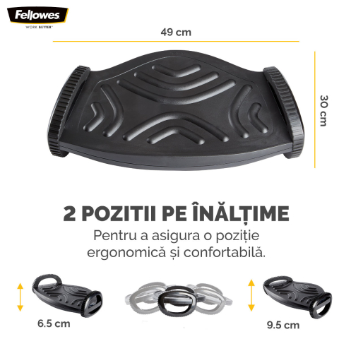 Suport ergonomic pentru picioare, Fellowes Smart Suites, cu balansoar, 2 inaltimi reglabile, bile de masaj, pentru birou si acasa [1]