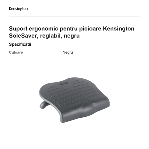 Suport ergonomic pentru picioare Kensington SoleSaver, reglabil, negru [2]