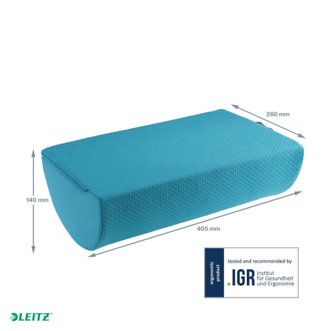 Suport ergonomic pentru picioare Leitz Cosy, cu spuma cu memorie, husa lavabila, 260 x 140 x 405 mm, albastru celest [4]