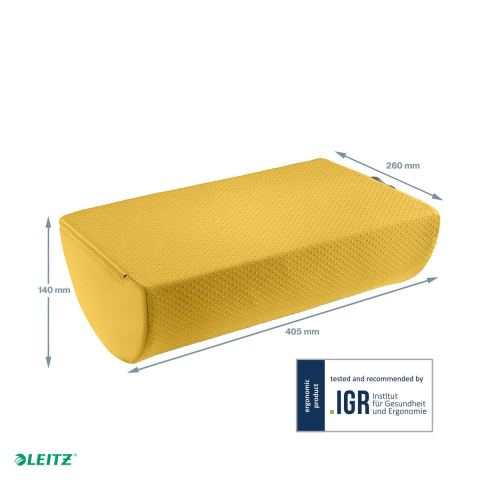 Suport ergonomic pentru picioare Leitz Cosy, cu spuma cu memorie, husa lavabila, 260 x 140 x 405 mm, galben chihlimbar [4]