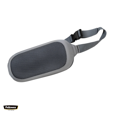 Suporturi ergonomice portabile - Confort oriunde lucrezi - Suport ergonomic pentru spate Fellowes I-Spire, cu perna din spuma si plasa, curea reglabila, 6.5 x 35 x 19 cm, gri