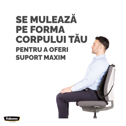 Suport ergonomic pentru spate Fellowes Mesh, din plasa, cu fixare Tri-Tensioning, 51.28 x 43.97 x 14.13 cm [4]