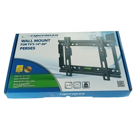 Suport TV de perete Esperanza ERW005,14-50 inch, Max 25 kg, Vesa 200x200, Negru [4]