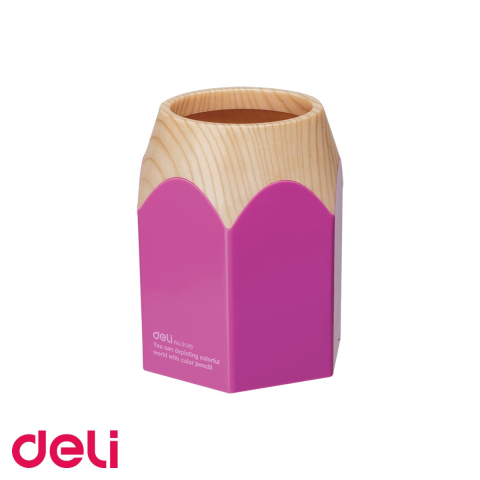 Organizatoare si suporturi de birou - Suport instrumente de scris Deli, design creion, roz, pentru birou si masa de lucru